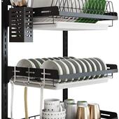 放碗架免N打孔碗筷柜果蔬收纳沥 不锈钢碗碟架壁挂式 新品 2023新款