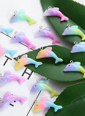 极速10pbcspack Cute Charms Lovely Dolphin 33x17mm Resin Char