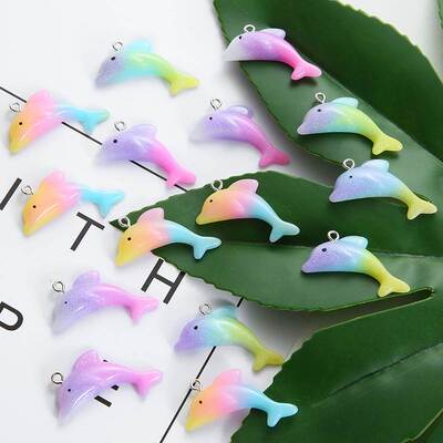 极速10pbcspack Cute Charms Lovely Dolphin 33x17mm Resin Char