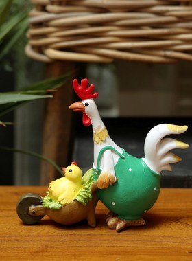 极速可爱卡通乡村田园风卡哇伊推小鸡H的绿背心鸡妈妈花园桌面装