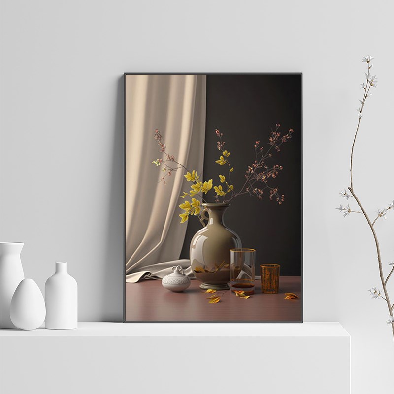 极速现代简d约餐厅装饰画饭厅床头背景墙挂画餐植物摆画小清新客图片
