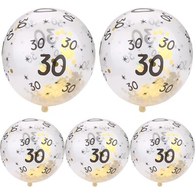 极速5pcs dBallon 30 40 50th Happy Birthday Age Confetti Fill