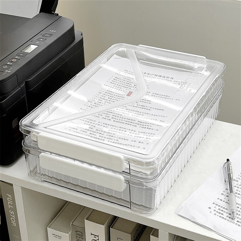 速发试夹收纳整理神器大容4档案文件卷办公室透明a量纸文件收纳盒