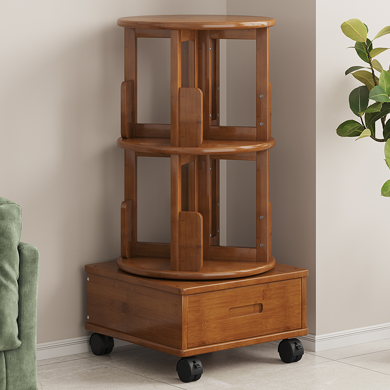 速发度旋转书架生间省空柜儿童落地绘本架简约家用学书简易置物架