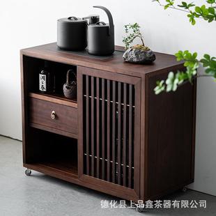 茶台烧水壶一体小型茶水柜客厅茶几边柜 茶柜茶边柜简约家用新中式
