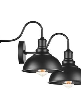 鹅颈谷仓壁灯工业复古农舍E26Led黑色壁灯浴室客厅卧室门廊灯