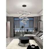 艺灯庭吊灯客厅灯2026年新款 楼大厅灯 简约圆环吊灯极简loft复式