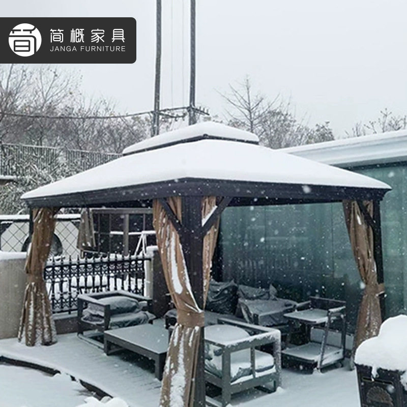 户外别墅庭院凉亭露台花园防雨遮阳亭子铝合金框架网红景区棚子