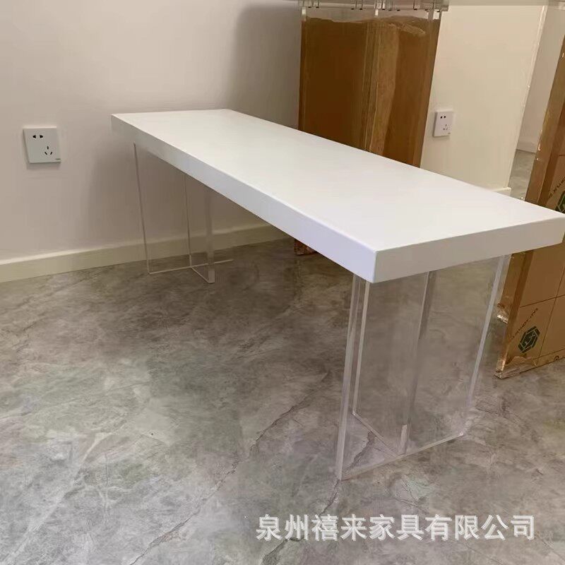 极简亚克力餐桌长条凳全实木小户型餐椅原木换鞋凳简约大板凳长椅