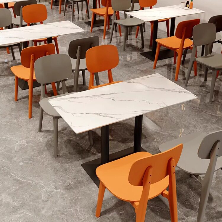 学校公司员工食堂餐桌椅商用餐厅岩板桌椅餐饮快餐店奶茶小吃店桌