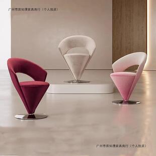 意式轻奢阳台休闲高级感梳妆台妆凳椅子设计师款化妆凳单椅旋转