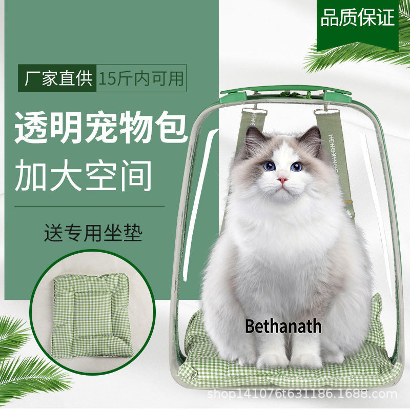 透明全景透气超大双肩猫太空包