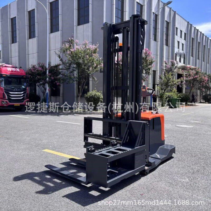 窄巷道侧面叉车堆垛车1吨 站驾式液压货物装卸车小型自动升降车