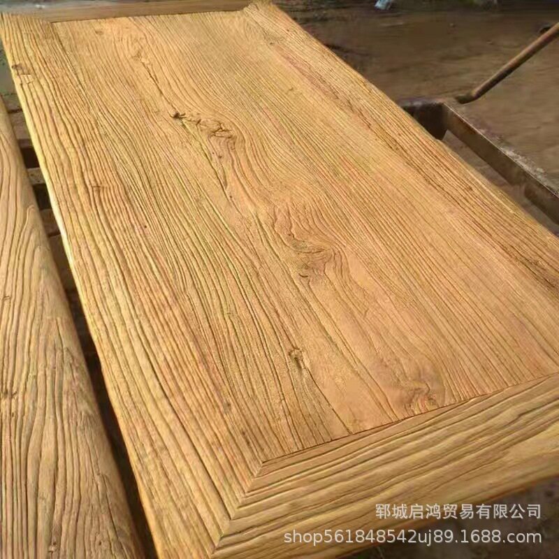 实木板材原木榆木松木板不规则整板长条大板吧台桌面家具装修