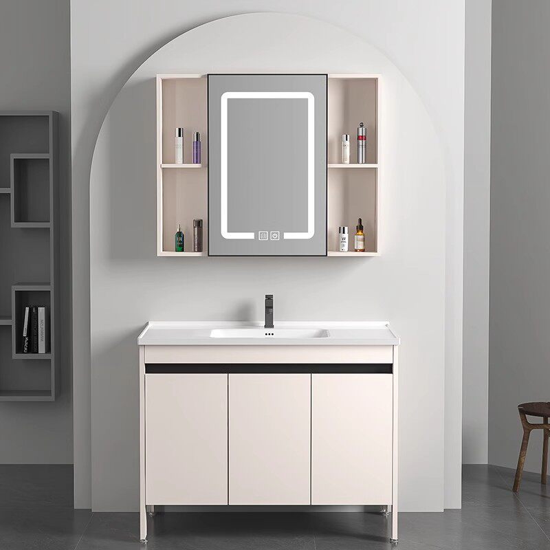 落地式蜂窝铝合金浴室柜组合陶瓷一体盆洗脸洗手阳台柜防水洗漱台