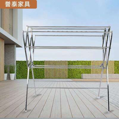 W型挂衣架落地可折叠移动晾衣架160cm立式多杆晾衣架凉晒被架子