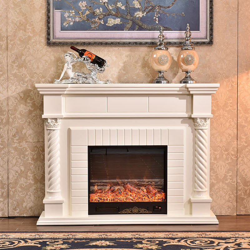 1.5/1.8米欧式壁炉装饰柜白色电取暖壁炉架实木美式仿火炉芯