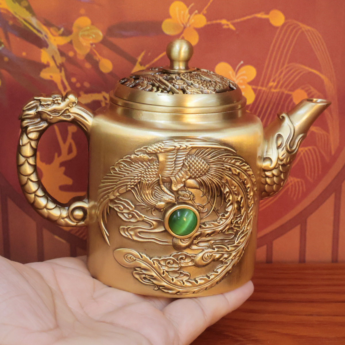 龙凤茶壶水壶大容量套装泡茶家用酒壶中式高档龙凤壶茶桌摆件