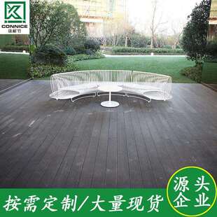 重竹户外地板碳化高耐大波浪槽面公园阳台露天庭院露台铺装地板