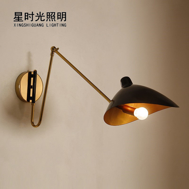 创意设计师摇臂长臂张牙舞爪工业风民宿长臂摇摆现代铁艺鸭嘴壁灯
