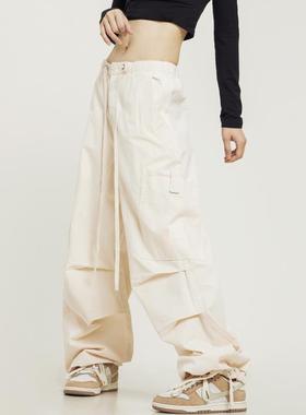 CaptainBeer 赵露思同款美式阔腿工装裤男女宽松直筒休闲裤伞兵裤