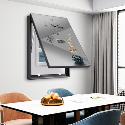 Cordy简约电表箱装饰画挂钟竖版免打孔配电箱总开关背景墙时钟