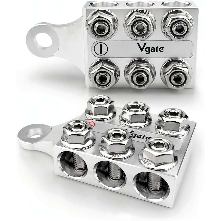 Vgate 12 路柱式端子配电块总线杆,8AWG 高达 4\/0(XL) AWG 规格,