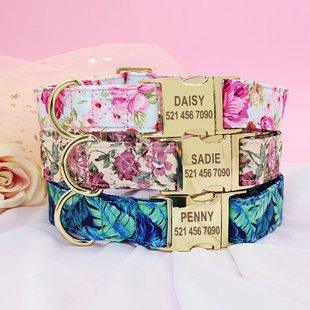 Walking Collars Dog Collar Leash 速发A print Nylon Set Pet