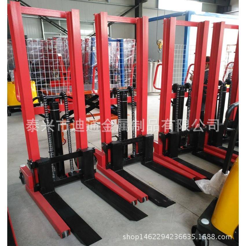 工厂1吨2TC型钢双门架手动液压堆高车升高装卸叉车