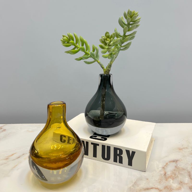 极速现代简约风 水滴p玻璃小花瓶 梳妆台床头柜办公室装饰插花家