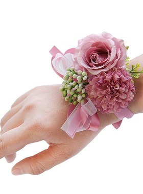 极速紫色手腕花永恒天o使婚庆用品D764 中式婚礼新娘伴娘绢布仿真