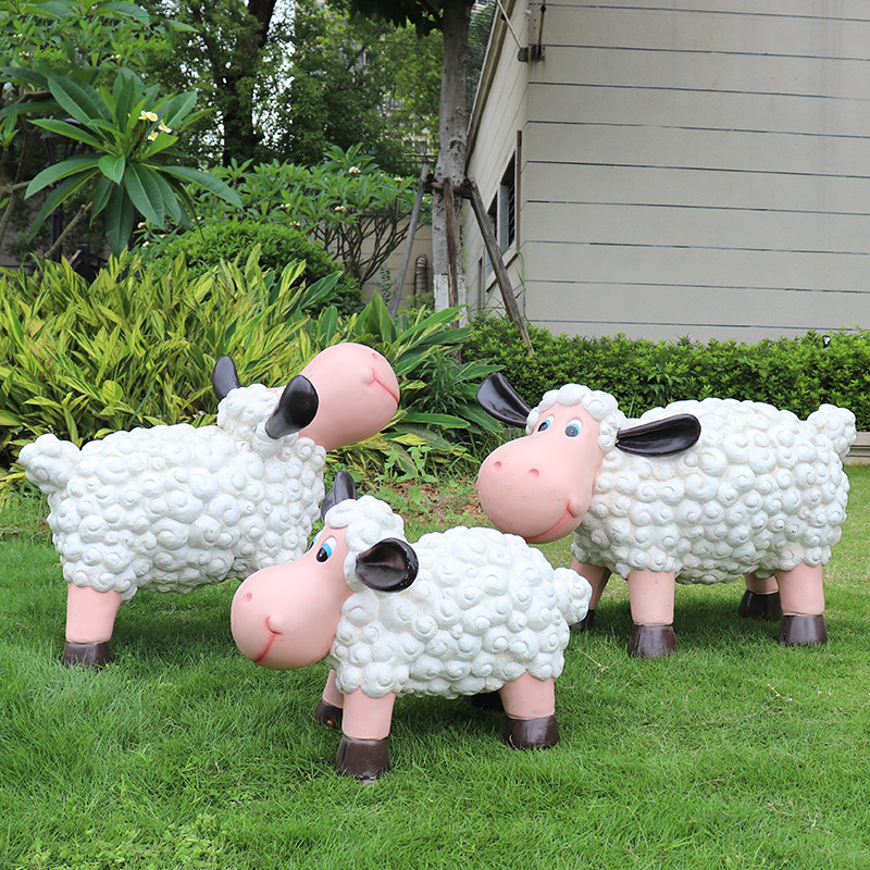 极速户外玻璃钢卡通卷毛s绵羊雕塑庭院商场花园幼儿园草坪动物装,家居饰品,装饰摆件,淘宝优惠券,粉丝福利购,淘宝优惠卷
