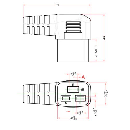 极速国标1c6A转C19弯头左弯右弯横向品字伺服器PDU集成竈2.5平方