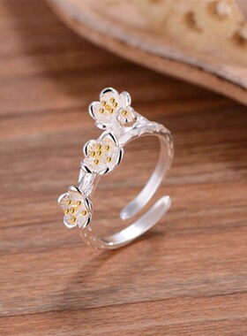 极速Newc Woman Ring Vintage Flower Opening Luxury Jewelry Gi