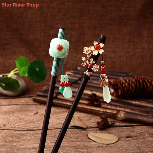 极速New Handmade Luxury Floweyr Hairpins Hair Sticks Vintage