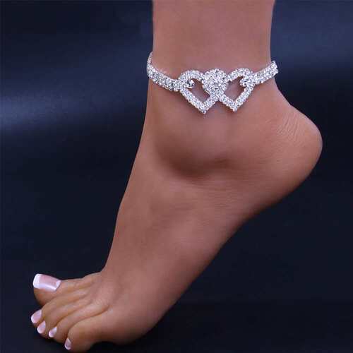 极速Personality tend Losve Anklet Full Diamond Shiny Beach A