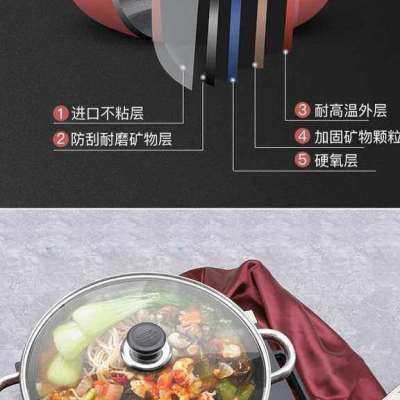 极速促品汤锅炖锅煲蒸锅加厚具粘通用炉锅不火R锅宿舍汤锅煮电磁