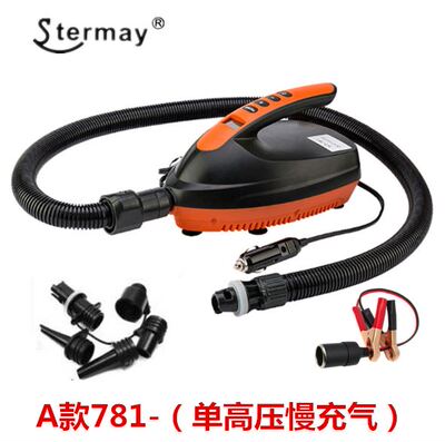 极速12V车载电动高压充气泵橡皮艇船 H冲浪SUP桨板浮筒台冲锋舟打