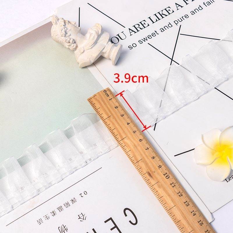 极速cm宽欧根纱百褶折蕾丝雪纺花C边立领袖口衣边裙边童装服装辅