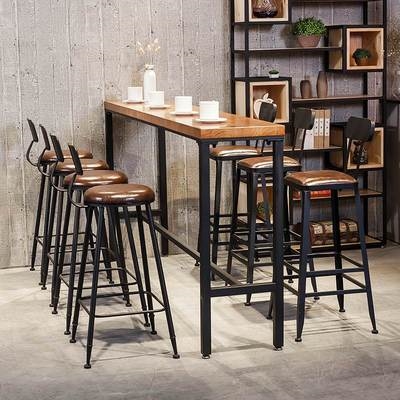 极速美式铁艺实木吧台桌r椅组合家用长条桌酒吧靠墙高脚奶茶店咖,商业/办公家具,酒吧台,淘宝优惠券,粉丝福利购,淘宝优惠卷
