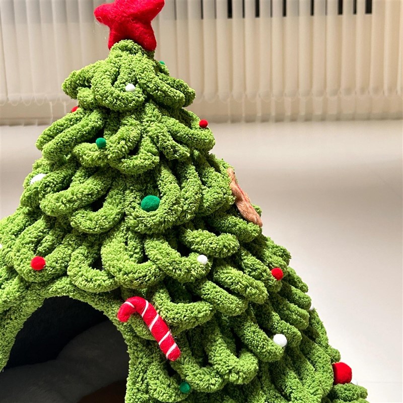 极速圣诞树猫窝diy秋r冬猫尾巴毛线手工自制圣诞节狗窝纸箱自制材