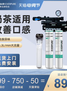 新品爱惠浦净水器商用大流量过滤H器奶茶店净水机MC2双联