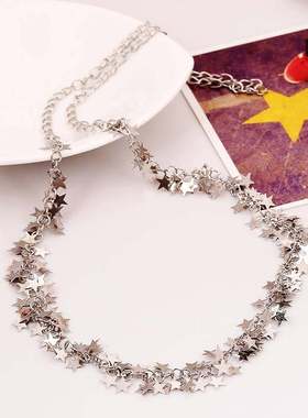 极速Handmade star style tallmatch dualuse metal long necklac