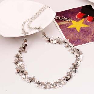 极速Handmade star style tallmatch dualuse metal long necklac