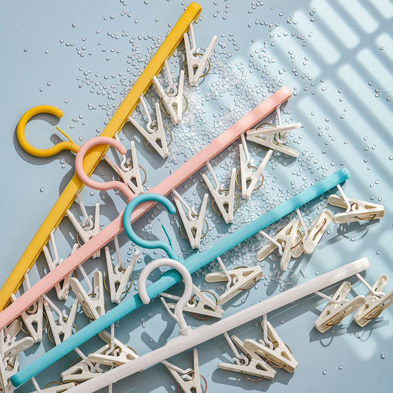 极速晒袜子衣架宿舍o用学生带夹子衣夹家用多功能收纳层架子晾衣