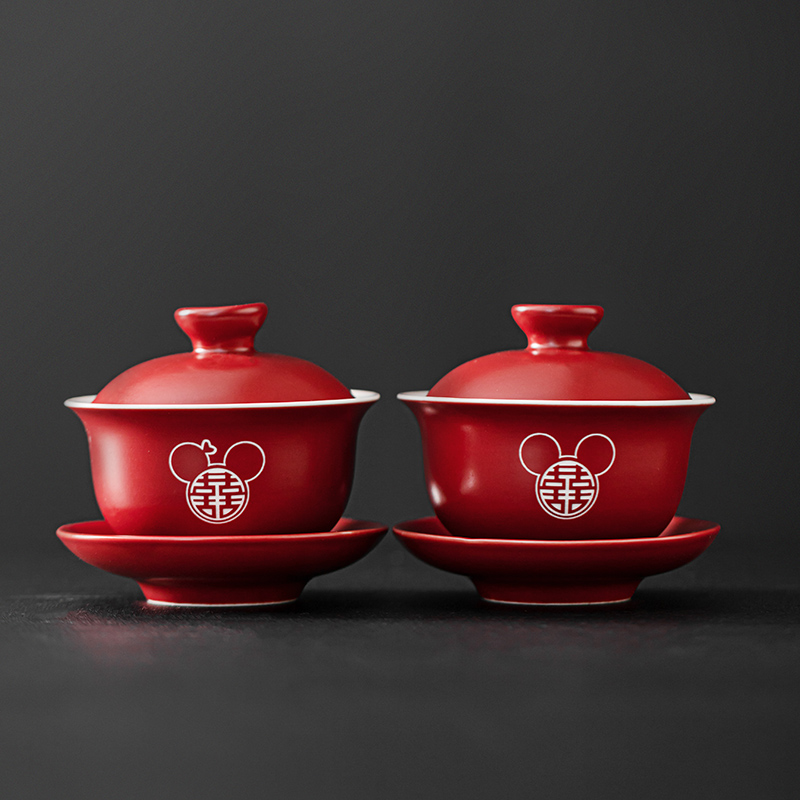 极速喜碗结婚对碗l结婚碗一对红碗筷套装红色碗筷子碗囍碗筷红筷