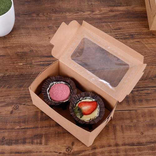 新品Paper cup kraft paper box egg tart box MuffRin Cake Cupc