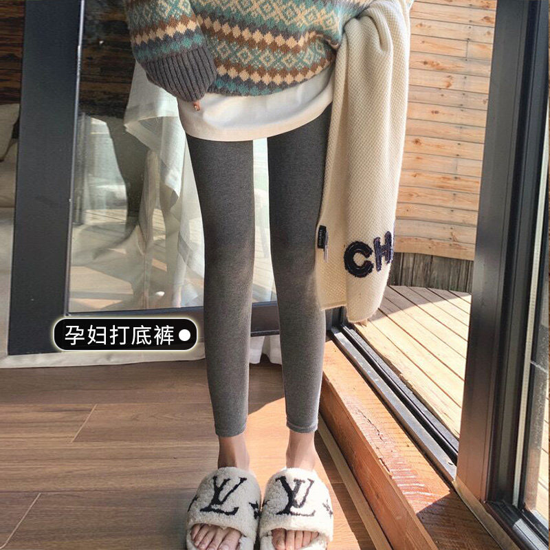 新品孕妇打底裤春j秋薄款外穿纯棉小脚孕妇裤子春季托腹九分打底