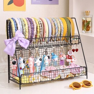 极速大肠发圈夹头绳发箍收纳神器首饰卧室宿舍整理双W层桌面置物