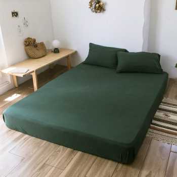 极速新厂促单件北o欧简约风针织棉牀单牀罩 纯色天竺棉1518米